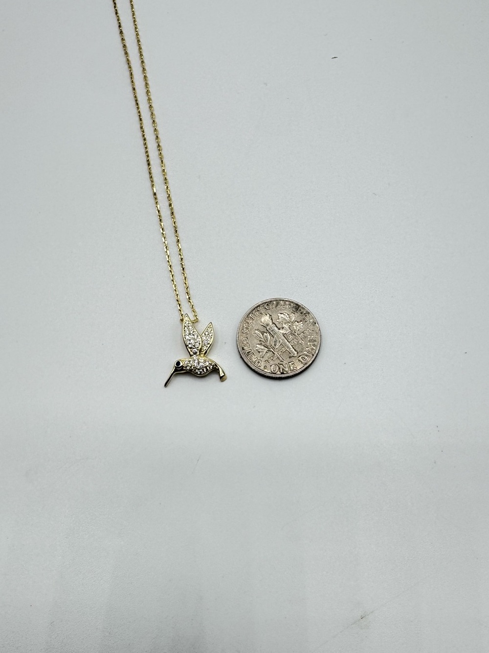 14k Hummingbird Pendant - Picture 4 of 9